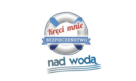 Grafika - koło ratunkowe. Tekst na grafice - kręci mnie bezpieczeństwo nad wodą.