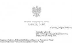 zdjęcie przedstawia list Prezydenta RP do policjantek i policjantów