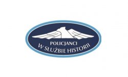 LOGO KONKURSU Z NAPISEM POLICJANCI W SŁUŻBIE HISTORII
