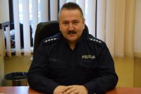 Na fotografii wdać Komendanta Komisariatu Policji w Zbrosławicach asp. szt. Lucjana Szmid