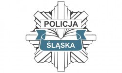 policyjna odznaka z logo POLICJA Śląska