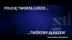Grafika: niebieskie to i fragment policyjnej gwiazdy. Tekst na grafice: policję tworzą ludzie... Twórzmy ją razem