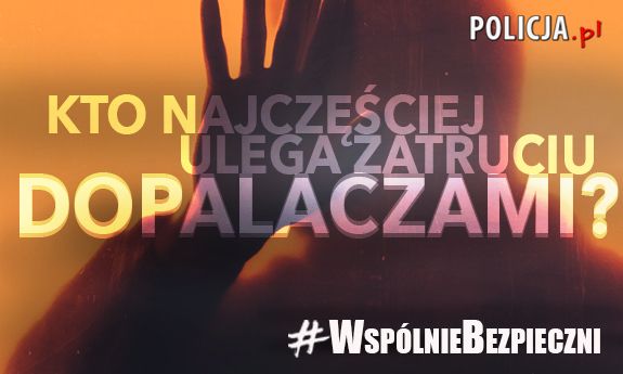grafika przedstawia cień człowieka, na którym widnieje napis &quot;Kto najczęściej ulega zatruciu dopalaczami?&quot;, &quot;Wspólnie bezpieczni&quot;
