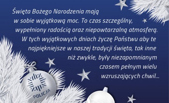 Grafika: życzenia świąteczne na niebieskim tle