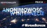 Grafika: Na tle ziemi widzianej z kosmosu widnieje napis: Kryptowaluty, Anonimowość w internecie #WspólnieBezpieczni