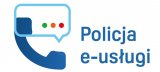 Grafika: Niebieska słuchawka telefoniczna, obok której jest napis Policja e- usług. Na d napisem znajduje się tekst: łatwiejszy kontakt z policją dla wszystkich- zwłaszcza dla osób głuchych i słabosłyszących.