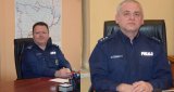 Na zdjęciu widać Komendanta Powiatowego Policji w Tarnowskich Górach p.o. młodszego inspektora Sławomira Bylickiego oraz Pierwszego Zastępcę Komendanta Powiatowego Policji w Tarnowskich Górach p.o. komisarza Wojciecha Nowaka.