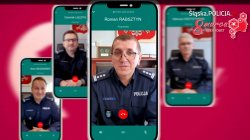 Na zdęciu widać Komendanta Wojewódzkiego Policji  w Katowicach oraz jego Zastępców