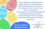 Na zdjęciu z lewej strony widać kolorowe pisanki. Z prawej strony znajduje się treść życzeń Komendanta Wojewódzkiego Policji w Katowicach.