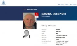 Screen ze strony Interpolu z wizerunkiem Jacka Jaworka