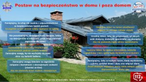 broszurka z treścią &quot;postaw na bezpieczeństwo w domu i poza domem&quot;