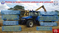 zdjećie przedstawiające traktor wraz z treścią w tle