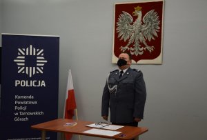 Komendant Powiatowy Policji w Tarnowskich Górach młodszy inspektor Sławomir Bylicki.