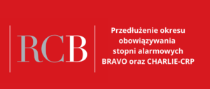 obraz z napisem RCB - Przedłużenie okresu obowiązywania stopni alarmowych BRAVO oraz CHARLIE-CRP