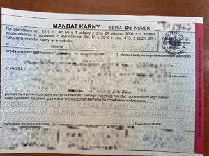 druk mandatu karnego