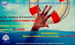 baner &quot;pamiętaj o bezpieczeństwie nad wodą&quot;
