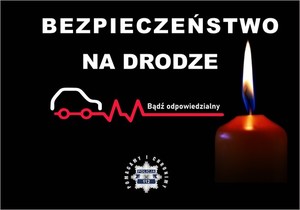 baner koloru czarnego z napisem bezpieczeństwo na drodze