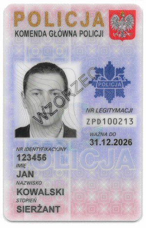grafika z nowym wzorem legitymacji policyjnej