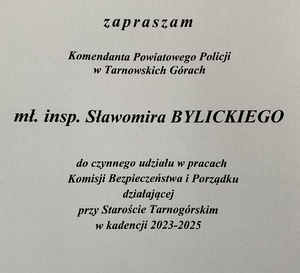 treść zaproszenia dla komendanta do udziału w komisji bezpieczeństwa