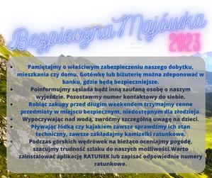 Na zdjęciu widoczne wskazówki dotyczące weekendu majowego