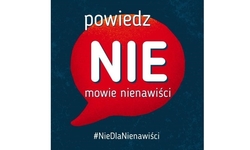 grafika z napisem powiedz nie mowie nienawiści