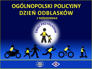grafika z napisem świeć przykładem noś odblaski