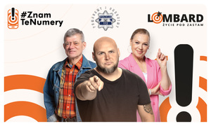 na zdjęciu trzy osoby, wykrzyknik i napis znam te numery