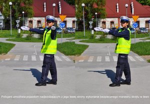 na zdjęciu policjantka kierująca ruchem