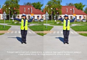 na zdjęciu policjantka kierująca ruchem