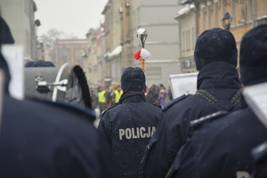 Na zdjęciu widoczna orkiestra policyjna