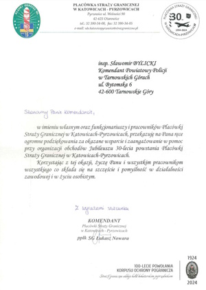 treść podziekowań