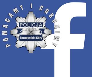 na grafice logo tarnogórskiej policji i facebooka