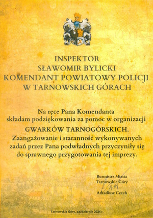 treść podziękowań