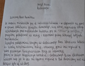 treść podziękowań