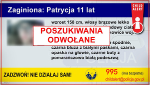 grafika z napisem poszukiwania odwołane