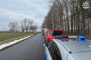 na zdjęciu samochód służb na jezdni