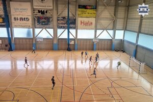 na zdjęciu widok na boisko w hali sportowej