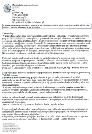 treść podziękowań