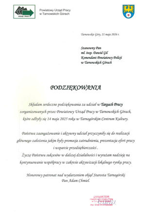 treść podziękowań