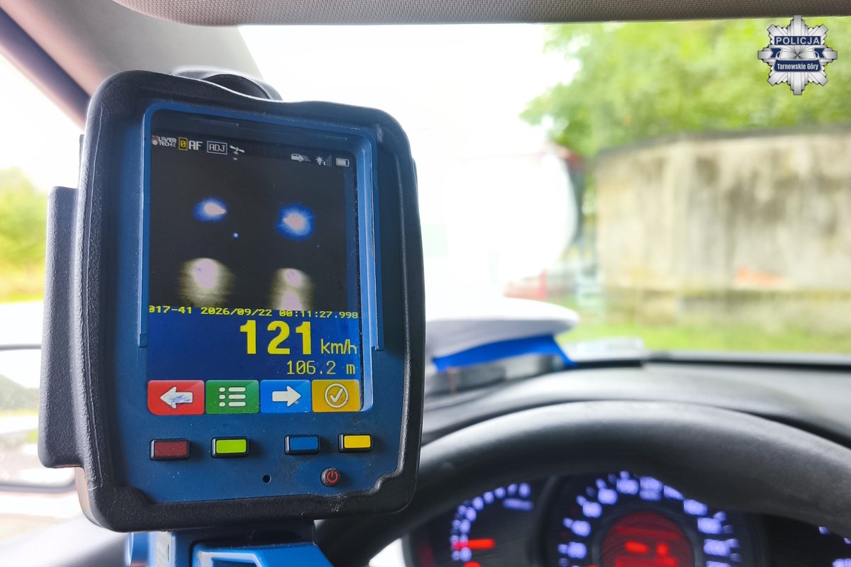 21-latek z Nowej Wsi Tworoskiej zatrzymany za 121 km/h w Nakle Śląskim